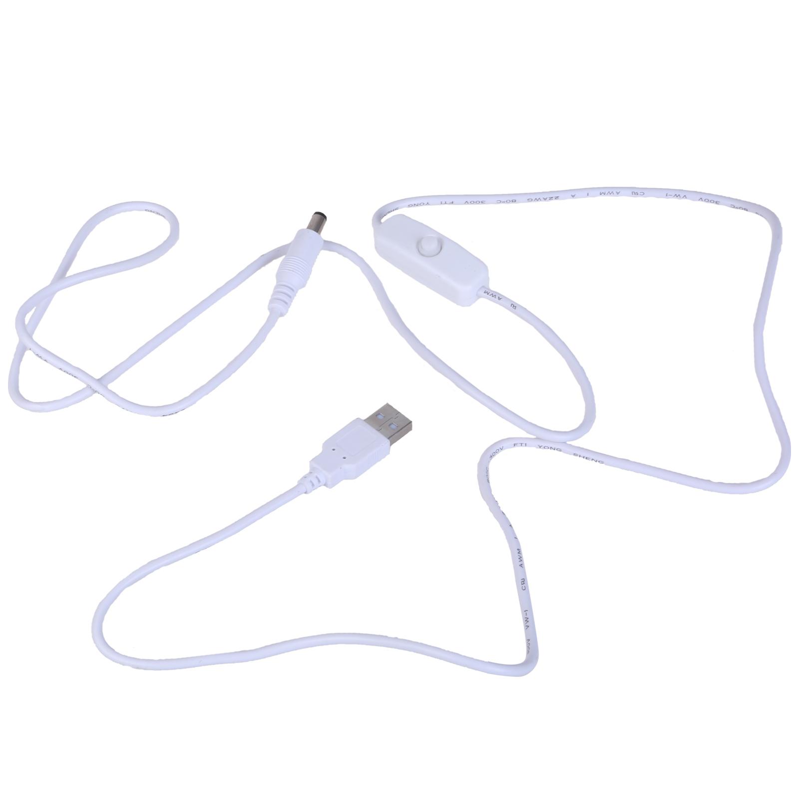 

Удобный USB-кабель Кабель питания USB — DC 5,5x2,1 мм с переключателями ON f USB-кабель с регулятором мощности Кабель питания USB — 5 В белый