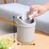 Mini Desktop Trash Can with Lid Household Living Room Plastic Small Trash Can