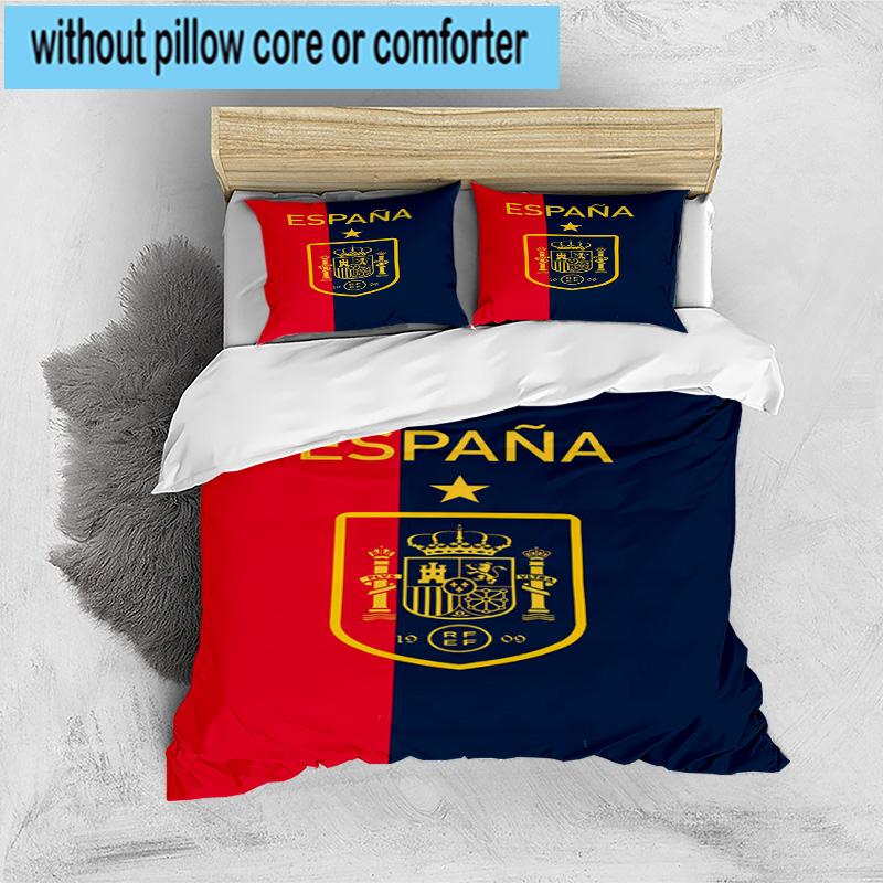 3pcs Spain's Royal Emblem Printed Bedding Set Duvet Cover Closure Includes 1 Duvet Cover & 2 Pillowcases Bedding Sets Home Decor Gifts