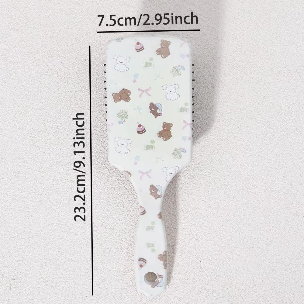 1pc Cute Teddy Bear Pattern Airbag Scalp Massage Comb, Ergonomic Handle, Gentle Knot removal,Special for Real Hair Wigs