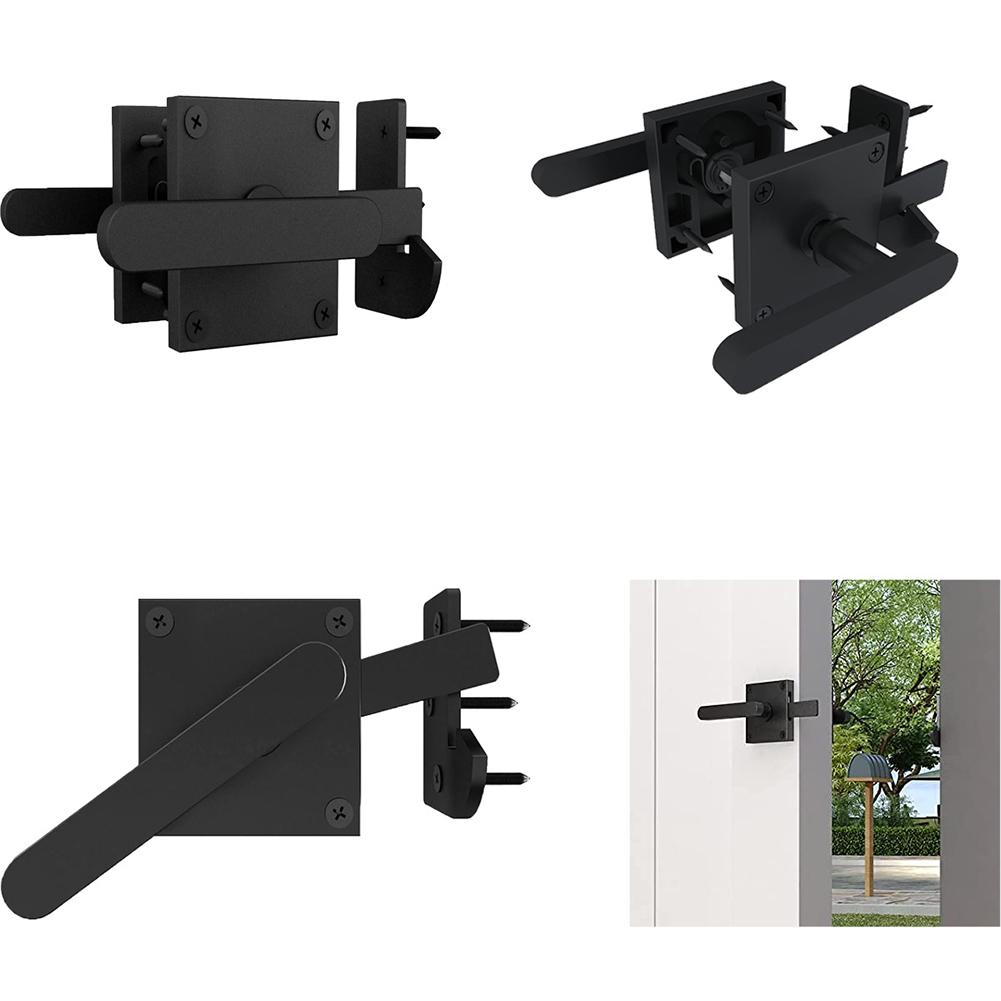 Easy Access Latch Black Aluminum Barn Door Latch Quick Installation Process Robust Aluminum Construction For Barn Doors