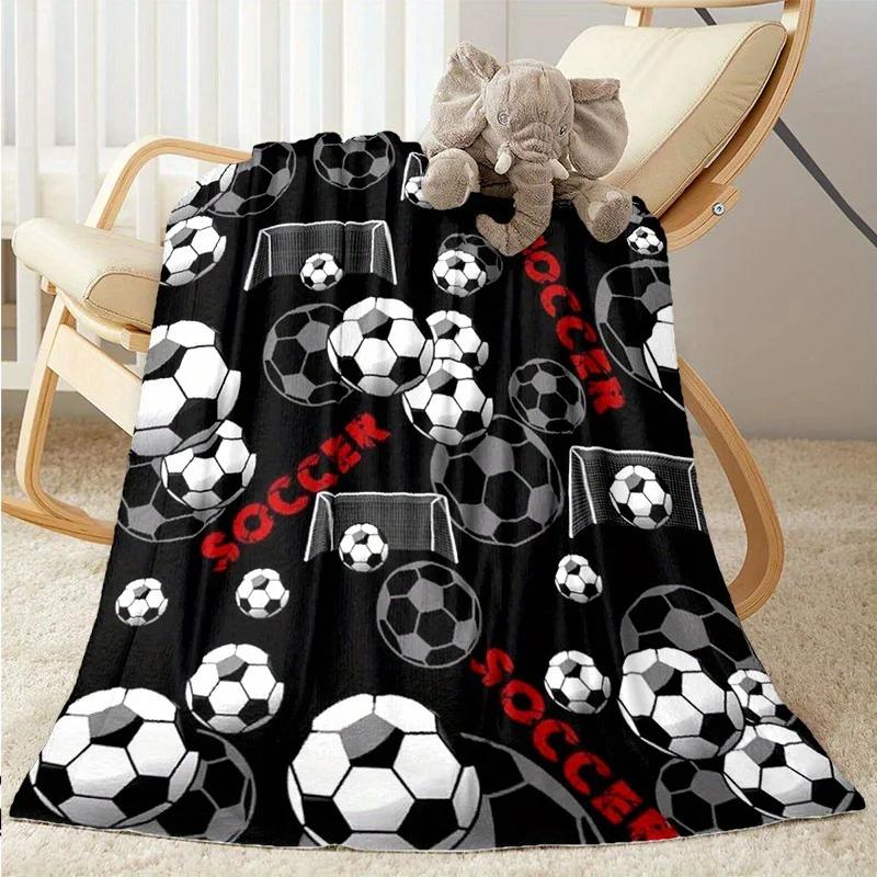 Football Sports Series Digital-printed Polyester Bedroom Velvet Flannel Cover Blanket Fleece Soft Sofa Cover Blankets for Beds
