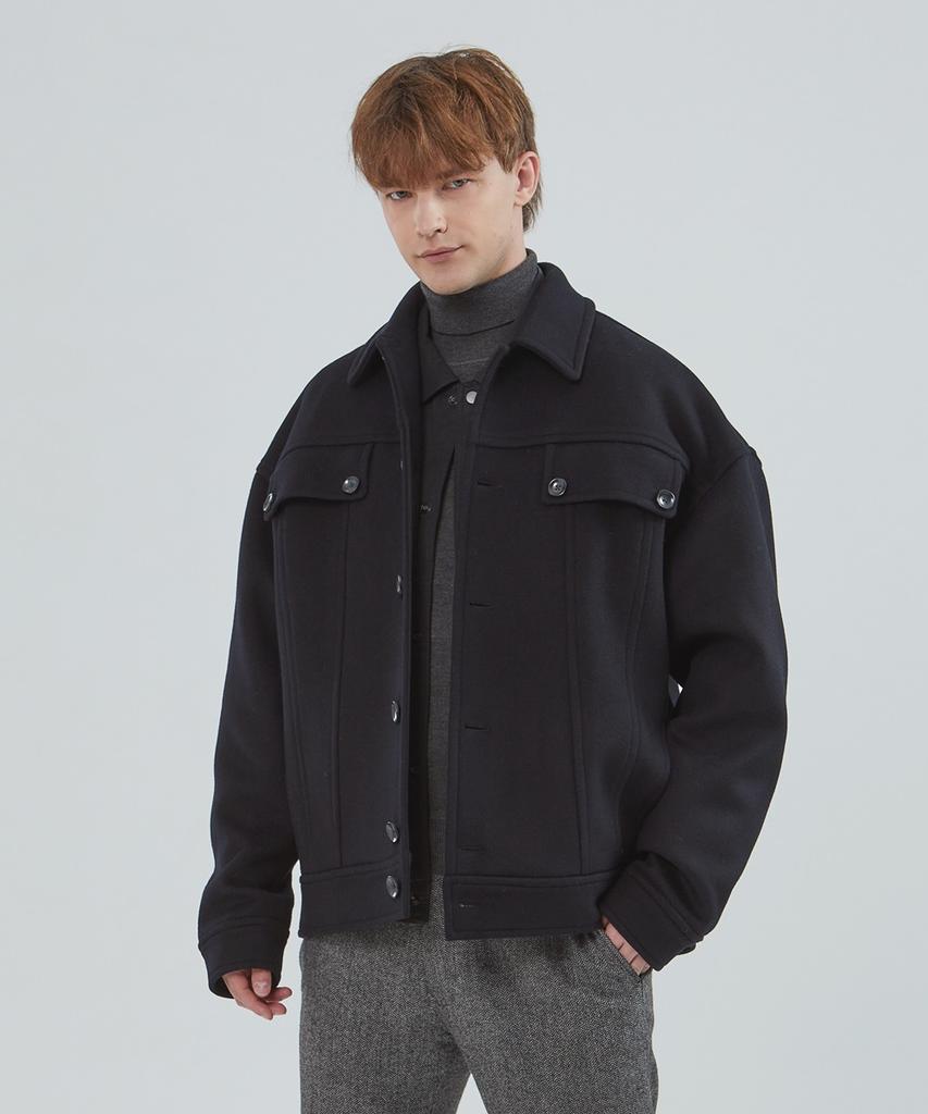 Comspace1980 Wool Blend Blouson Coat_Black