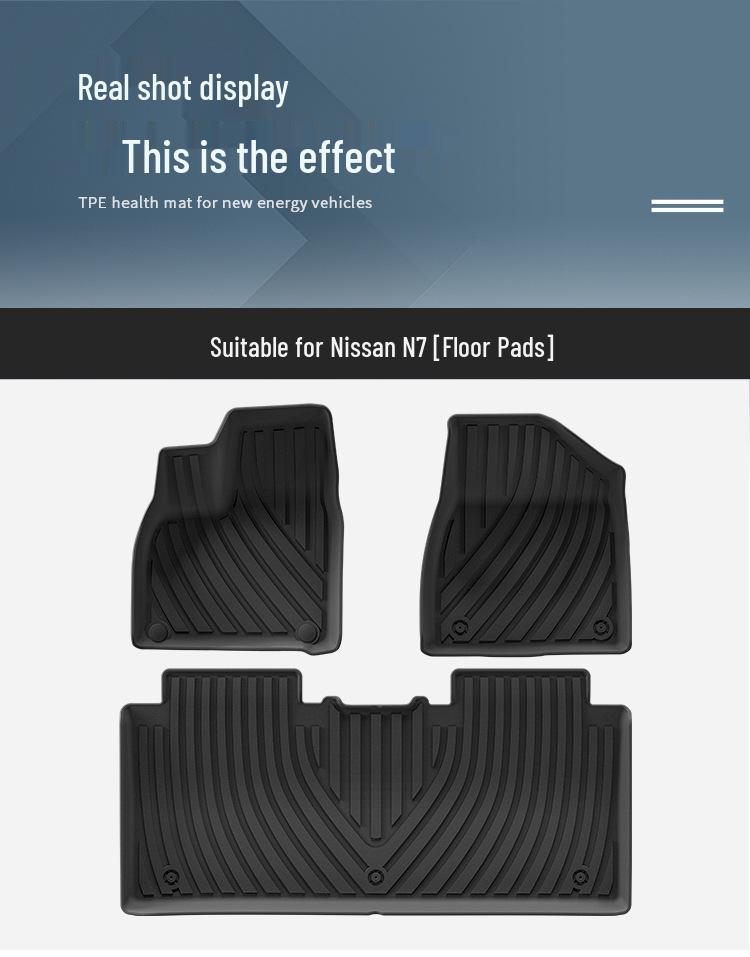 Nissan N7 Floor Mats: Wear-Resistant, Eco-Friendly TPE for 25 Models, Includes Trunk Mat