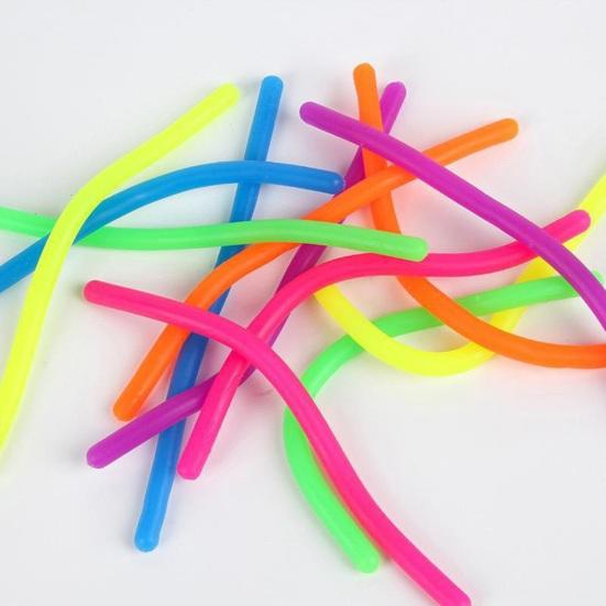 50/100Pcs Colorful Elastic Rope Sensory Toy Kids Adults Stress Anxiety Relief TPR Stretchy Noodle Fidget String Toy Party Favors