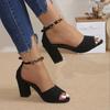 Fashion Large Size 2025 Summer New Style Metal Buckle Roman Sandals Women Casual Fish Mouth Toe Sexy High Heels Comfortable Shoes Women