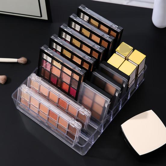 7 Grids Makeup Organizer Tray Storage Holder Large Capacity Transparent Design Multipurpose Eyeshadow Palette Makeup Holder