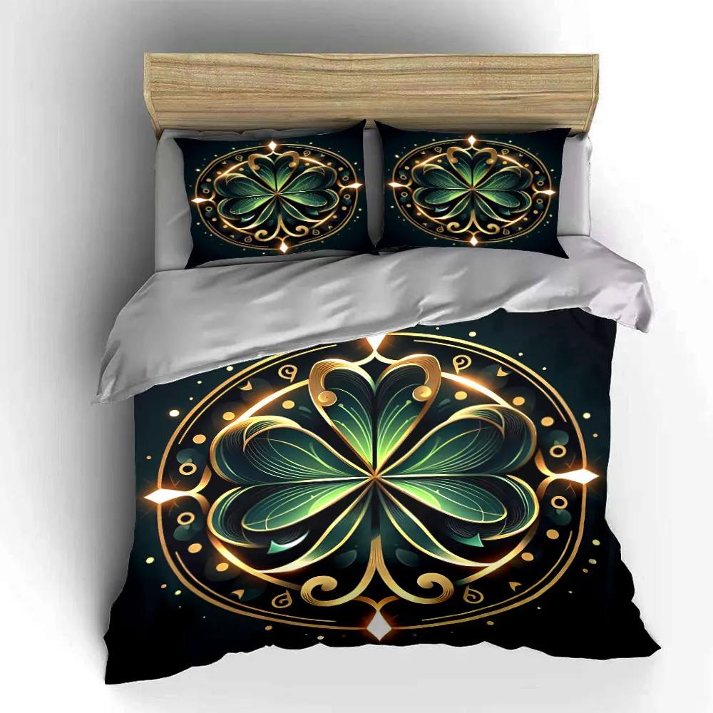 Decorative Clover Design Set Soft Comfortable Duvet Cover Bedding Set Included 1*Duvet Cover & 2*Pillowcases gift
