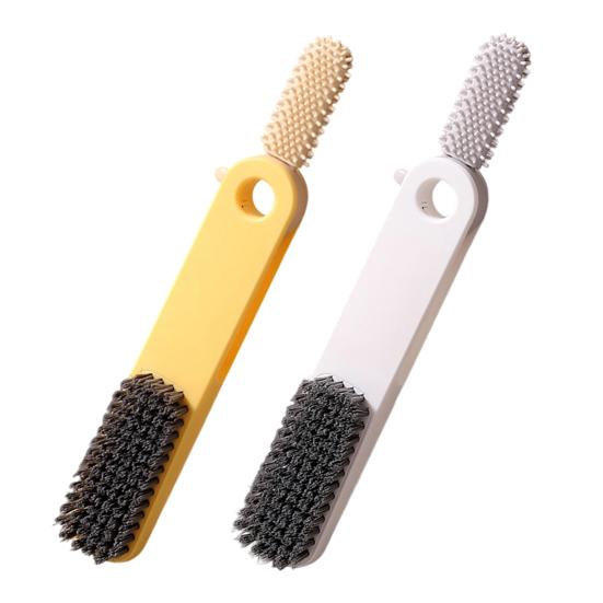 Foot Cleaning Brush Toe Gap Scrubber & Exfoliator with Long Handle Soft Silicone Bristles for Pedicure Shower & Travel Use