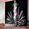 2D Flat Printing 2pcs Drapes Perfect for Barbershops Digital Printed Polyester Drapes Party Decorations Use for Festive