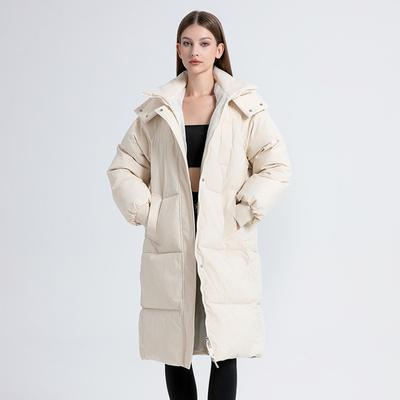 Damen Langer Winter Daunen Baumwollgepolsterter Überknie Baumwollgepolsterter Mantel Verdickter Mittellanger Lockerer Brotgepolsterter Mantel