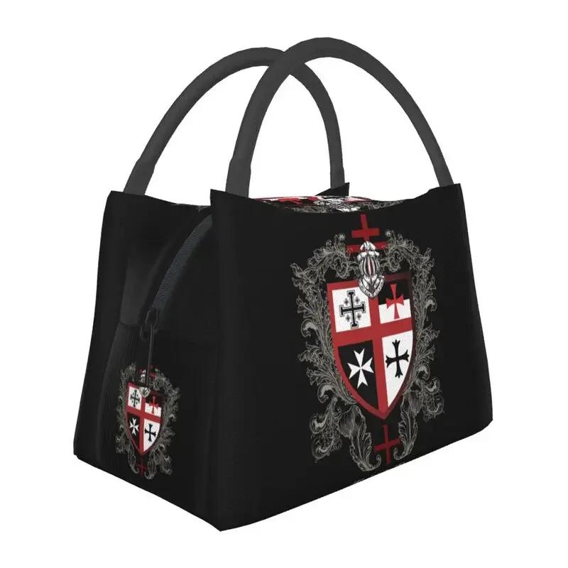 Flagge der Tempelritter Tragbare Lunchbox Kriegerkreuz Thermokühltasche Lebensmittelisoliert Lunchtasche Büro Arbeit Picknickbehälter