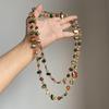 Collana Bohémienne con Perle di Conchiglia Naturale Design a Doppio Strato Leggero Catena per Clavicola da 120 cm Accessori Gioielli