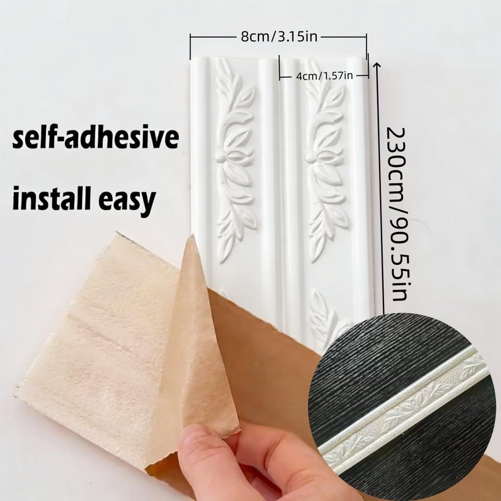 1pc Self Adhesive skirting wall sticker 3D Foam Wall Edge Strip Stickers Waterproof Baseboard Corner Waist Line Sticker Trim Lin