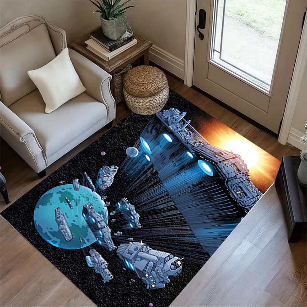 1pc Star Wars space station themed home carpet non-slip design for office decor gift living room bedroom