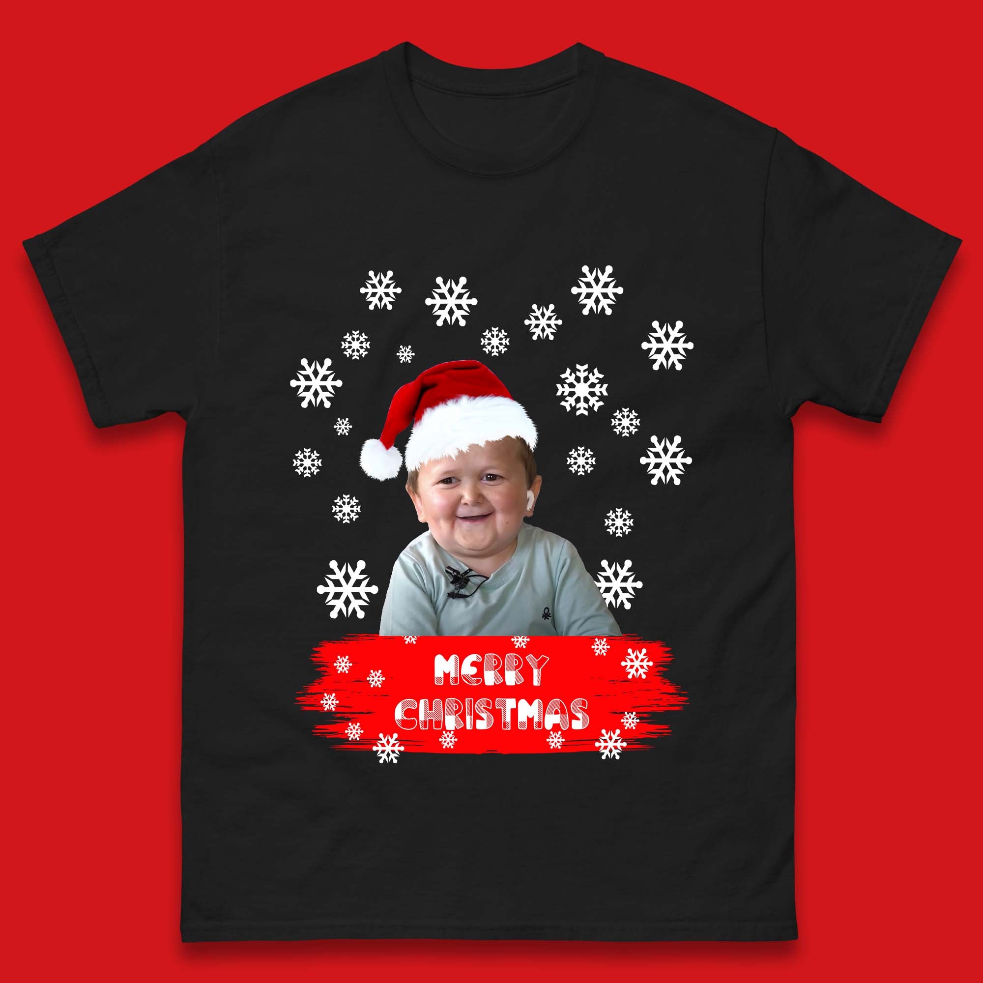 Merry Christmas Hasbulla Snowflakes Mens T-Shirt Womens Tops Tees M