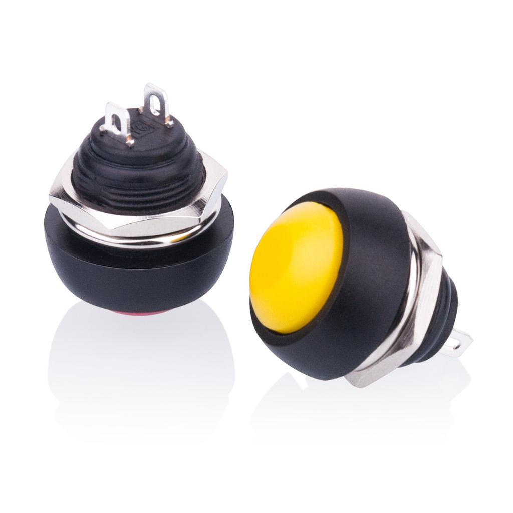 15PCS Waterproof Momentary Push Button Switch 12MM Normal Open(NO) Mini Micro Switch ON-Off 125V 3A Red Black 5 colors