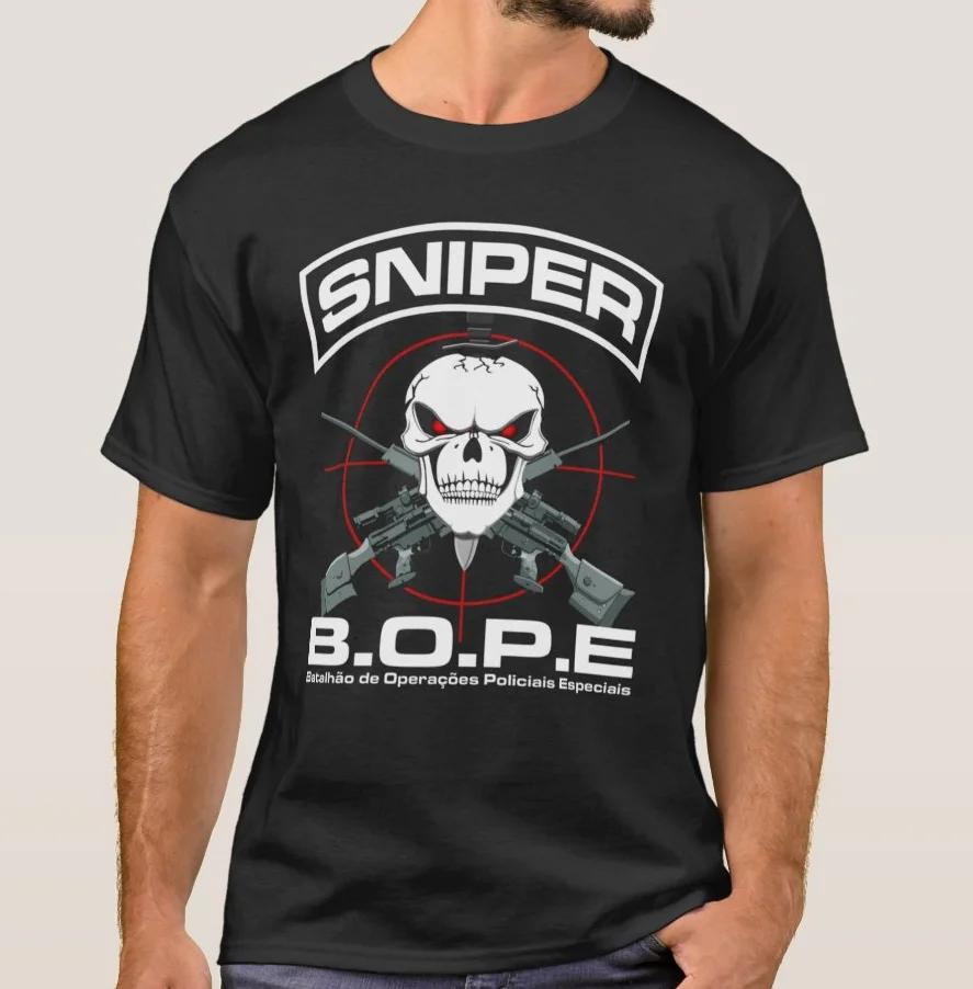 BOPE Brazil Special Forces SWAT Sniper T Shirt High Quality Cotton Large Sizes Breathable Top Loose Casual Tshirt S3XL