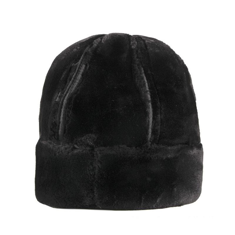 Große Größe Retro Rindsleder Bombermütze Winter Warm Halten Mützen Herren Damen Pu-Lederkappe Dickes Samt Papa Mütze Leder Große Größe Kappe
