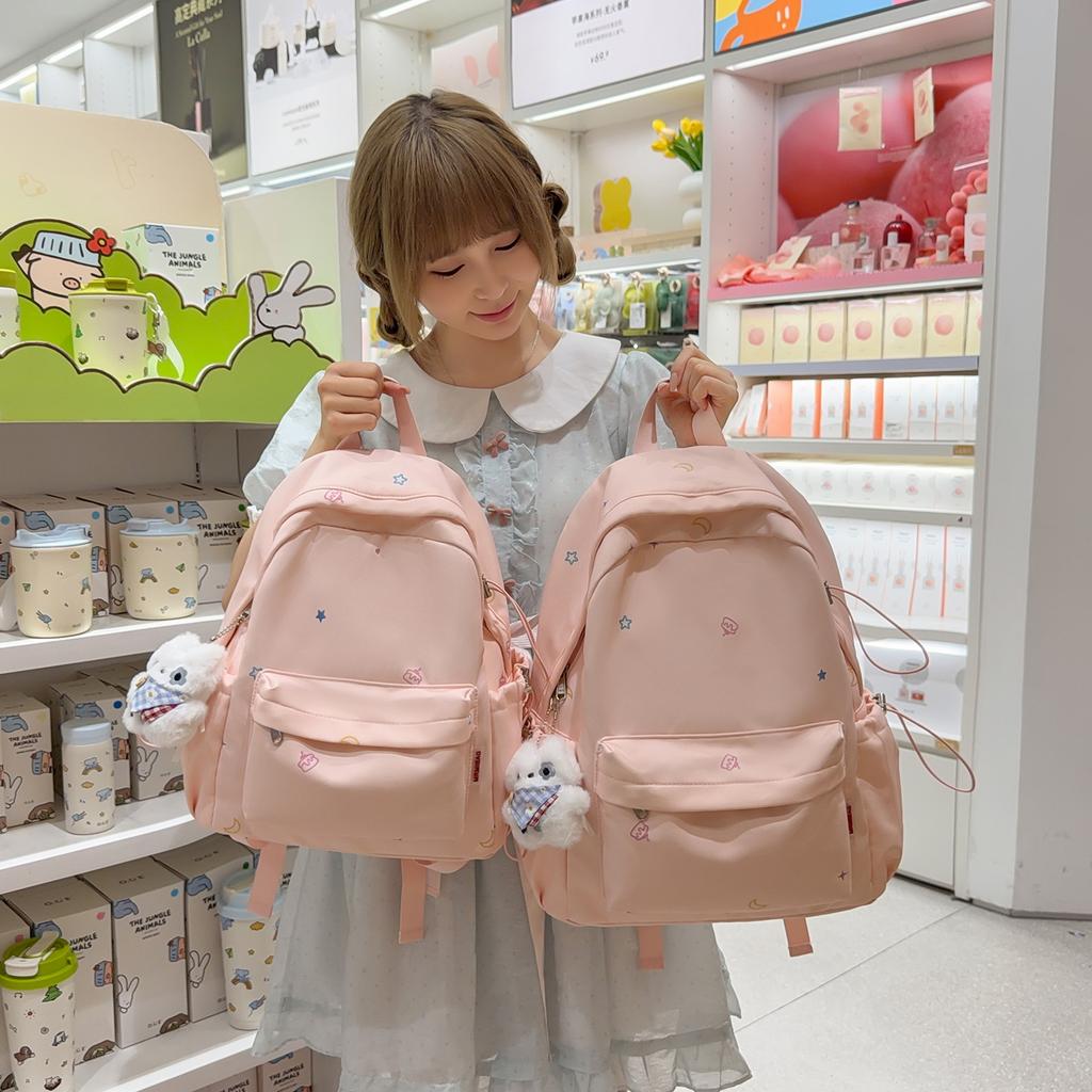 Schoolbag Mint Green Refreshing Colorful Starry Soft Sister Small Backpack Student Party Holiday Girlfriend Outing Sweet Cute Backpack