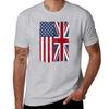 United States with United Kingdom Flag Mix US and UK Union Jack T-Shirt Blouse new edition men clothing