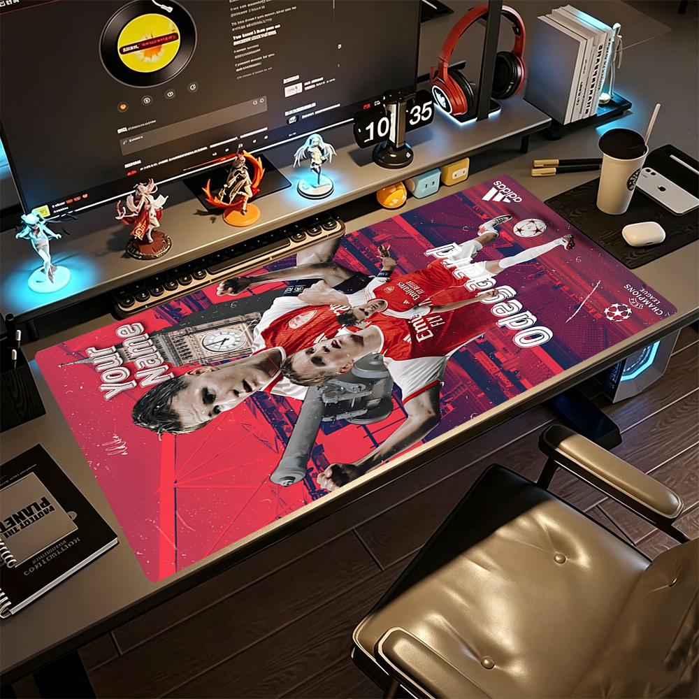 Arsenal Football Player Customize Text Mouse Pad Gamer Mousepad HD Print Desk Pad Non-Slip Rubber Base Computer Decor Item Office Use