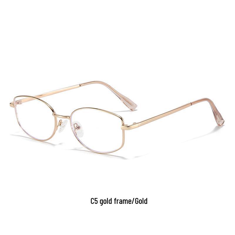 Minimalistische Golddrahtbrille im koreanischen Stil für Damen - High-End, myopiefreundlich, kleines Gestell für runde Gesichter
