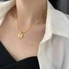 Wenjian Four-Leaf Clover Titanium Steel Necklace for Women - Light Luxury Snake Chain Clavicle Jewelry