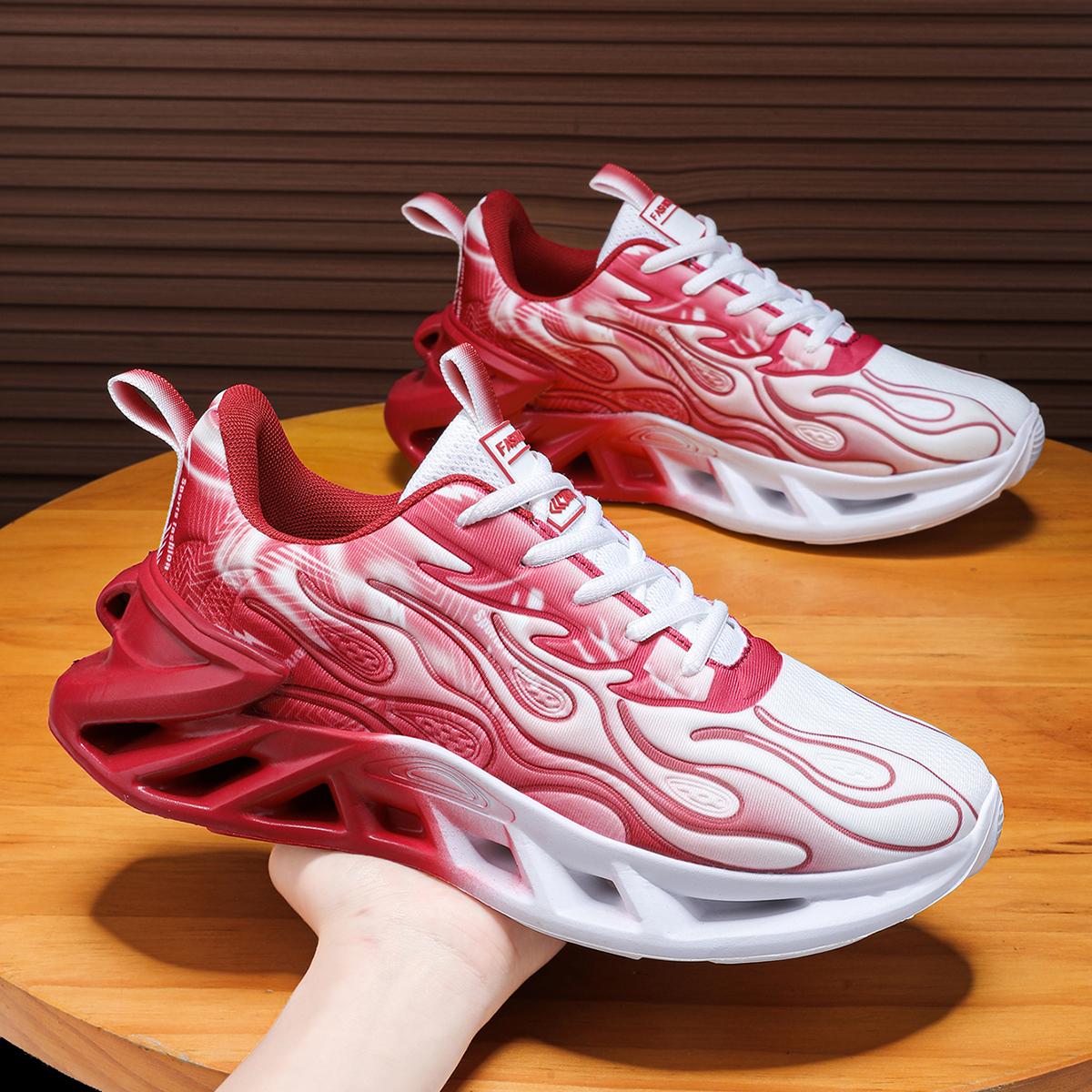 

Кроссовки с лезвиями, легкая мужская обувь, спортивная обувь, мужские дышащие, износостойкие, амортизирующие кроссовки для бега 40 красный