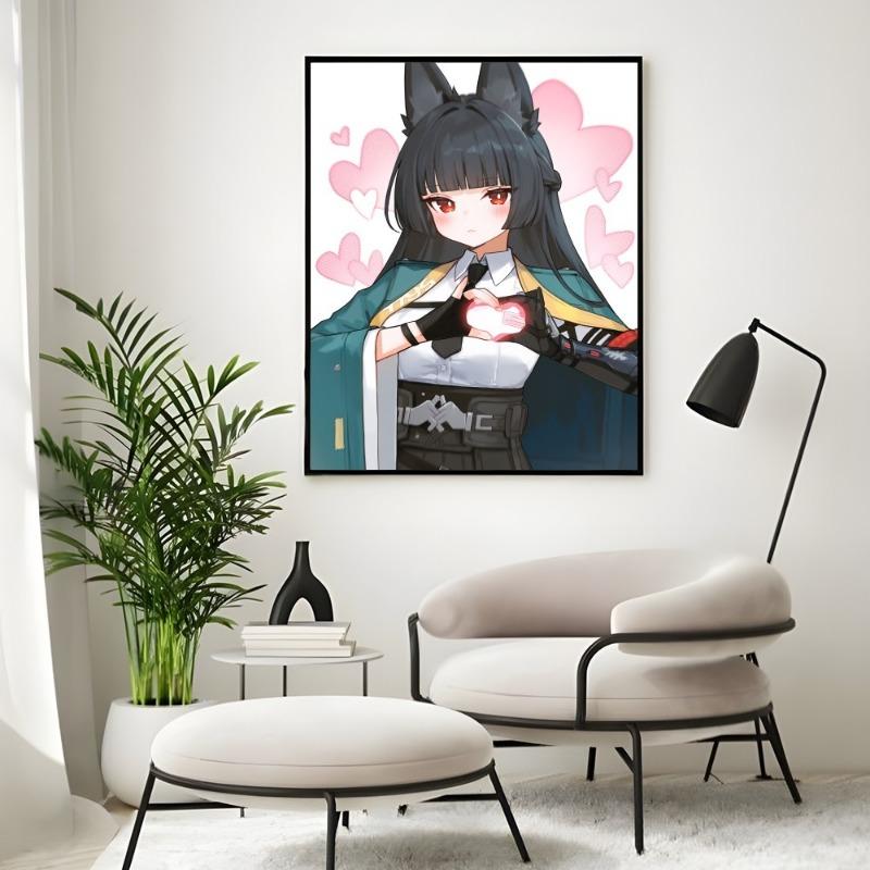 Hoshimi Miyabi Zone Zero Kawaii Girl Poster Sticky Wall Art Printing Waterproof Home Living Bed Room Bar Hallway Aesthetic Decor