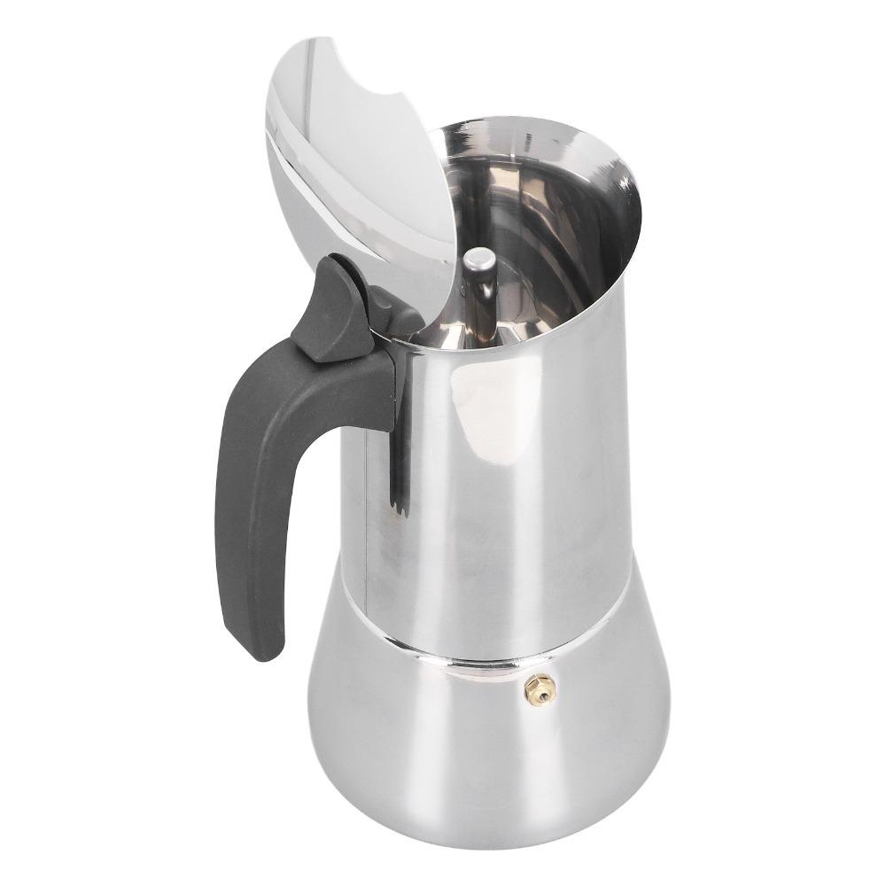 Large Capacity Moka Pot Silver Stovetop Espresso Maker Stovetop Moka Pot  Coffee Making 2cup