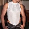 Body Jumpsuit Tuta Intimo Playsuit Abbigliamento per la Casa da Uomo Senza Maniche Aderenti