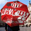 1PC Football Crest Heartbeat Printed Umbrella Folding umbrella, automatic umbrella 8-Frame for Travel, camping Fan gifts Christmas Gifts