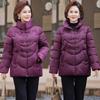 Women's Winter Cotton-padded Clothes, Disc-buckled Embroidered Down Cotton-padded Clothes, Medium and Old Women's Short Styles