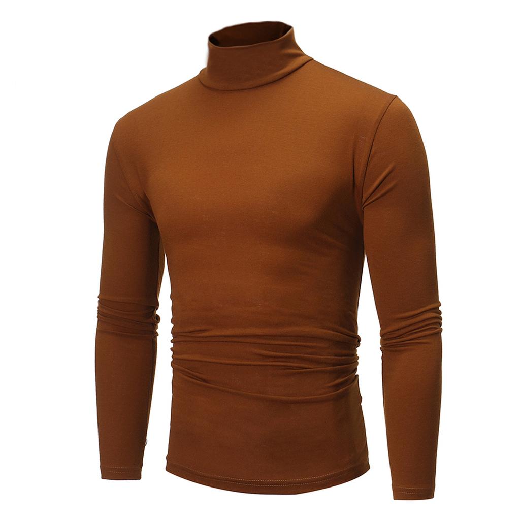 Conjunto de Camisas de Gola Alta Masculinas 3 Peças Manga Comprida Camada Base Térmica Ajuste Slim Cor Sólida