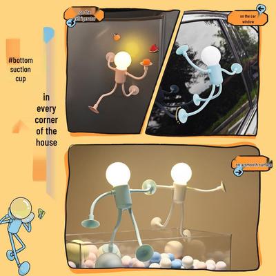 Adjustable Goofy Table Lamp - Creative Gift with Mini Night Light & Vacuum Adsorption