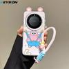 KEYSION Cute Ear Cartoon Case for HONOR X9A 5G with Lanyard Soft Silicone+PC Shockproof Phone Cover for Huawei Magic 5 Lite 5G