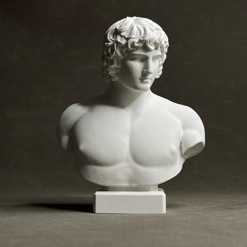 Abstract Plaster Sculpture Life-sized Statue Antinous European Retro Decorative Figurines Room Decoration Accessories