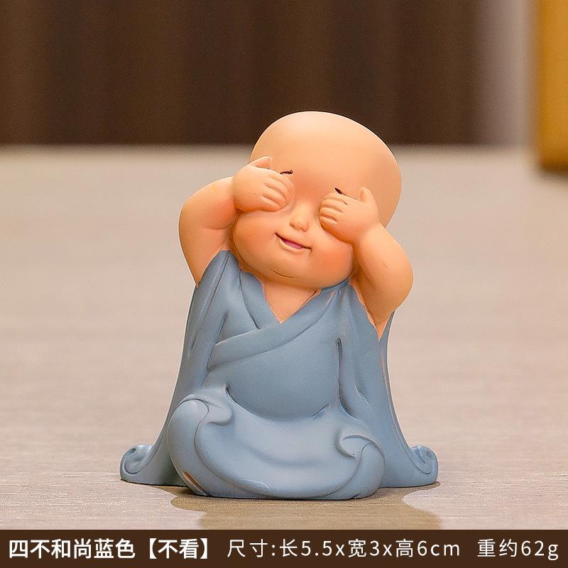Handmade Cute Little Monk Resin Ornaments for Desktop Decoration
