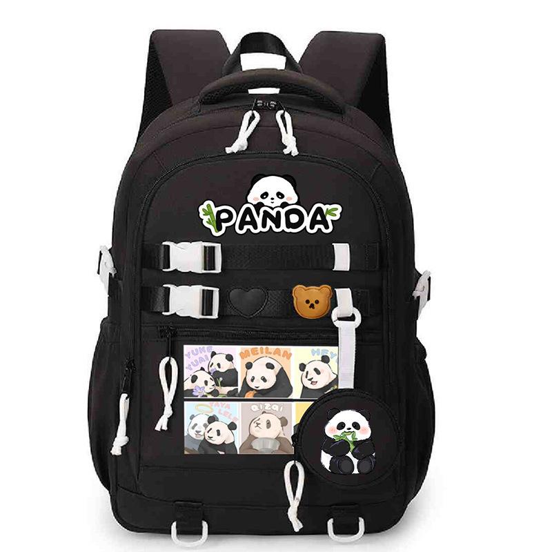 Panda Huahua 2025 New Cute Children's Schoolbag Cross-border Large-capacity Primary and Secondary School Students Lightweight Spine Protection