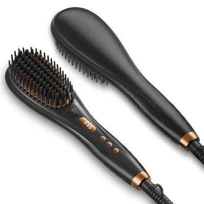Hair Straightening Brush with Heat Brush Temperature Control Negative Ion LED Burn Prevention 16 Temperature Settings Shine Automatic Lock Automatic
