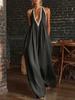 2026 Europäischer & Amerikanischer Lässiger Eleganter Leinen-Jumpsuit mit Spitzenbesatz