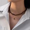 European High-End Tiger Eye Stone Beaded Pendant Necklace for Women