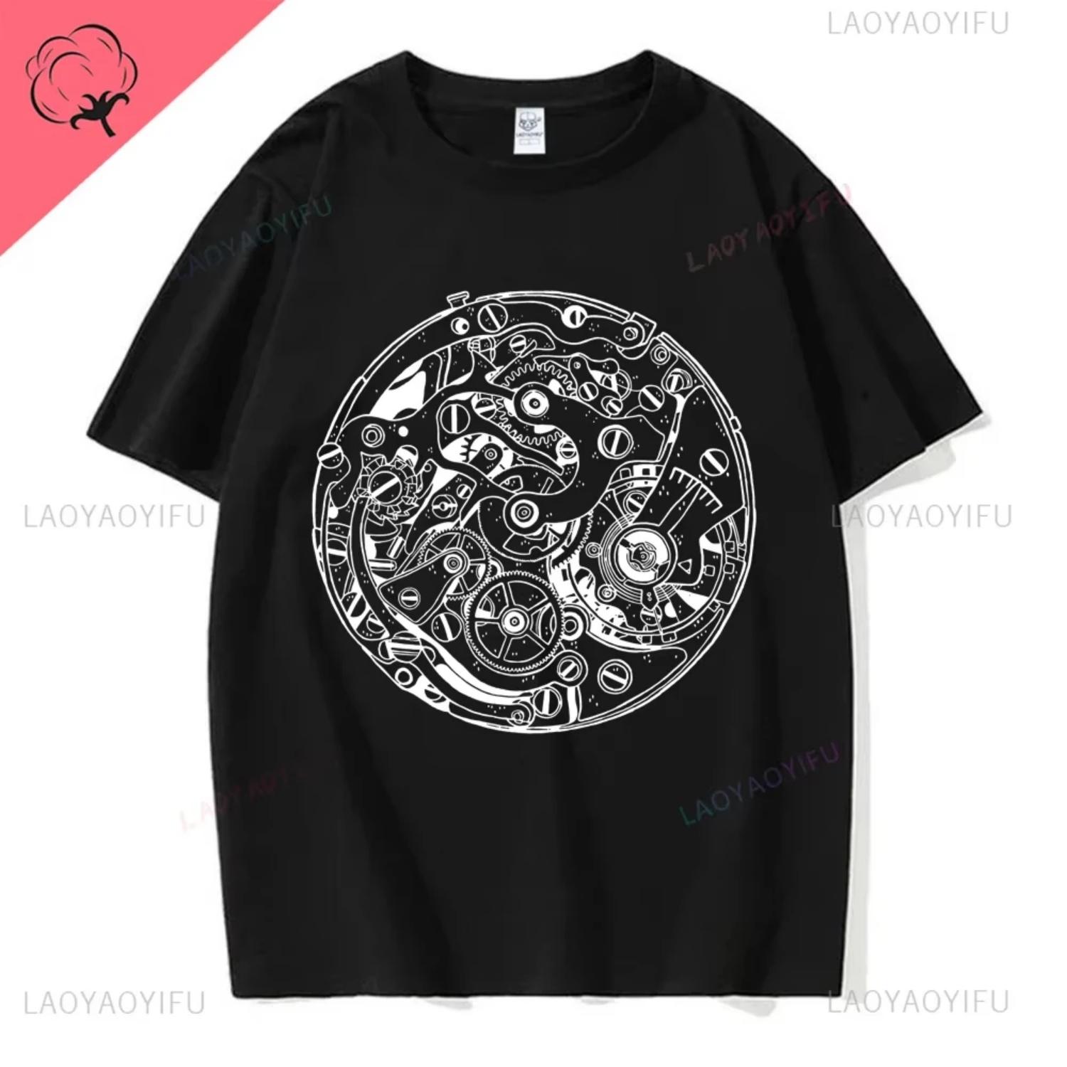 

Watch Accessories, Vintage Watch Collection, Pattern Prints, T-shirts, Watchmaker, Casual Fashion, Cotton Men s, Millennium S чёрный