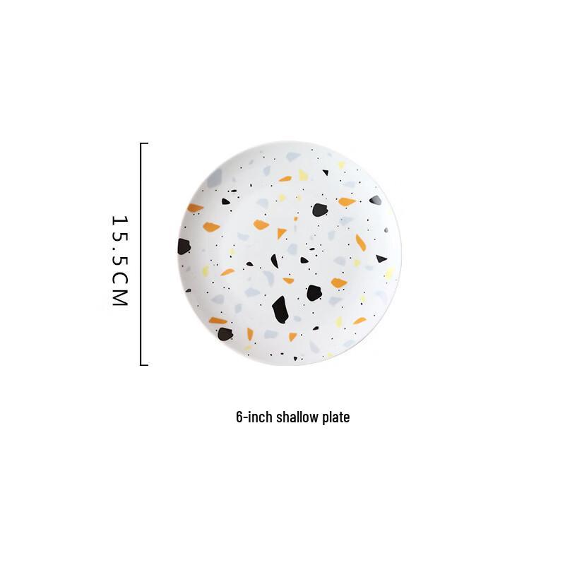 

Terrazzo Enamel Salad Bowl & Bone Plate Set