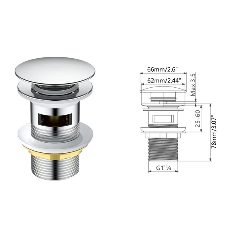 Upgraded Unslotted Brass Waste Brushed Gold Finish Wasters Efficient Water Drainages European Style Brass Waste 62mm