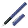 Faber-Castell Fountain Pen, Medium Nib, Grip 2011, Metallic Blue, 140902, Dual-Use, Officially Imported
