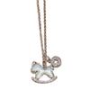Zirconium Mother-of-Pearl Zodiac Little Horse Necklace - Elegant Chinese Style Clavicle Chain