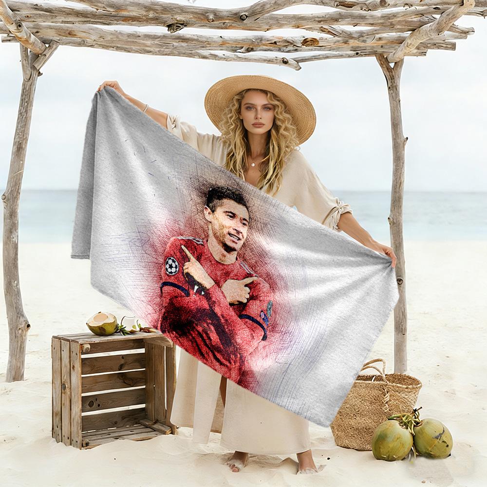 Polish Football Celebration Beach Towel High Absorbency & Quick-Dry Comfortable Lightweight