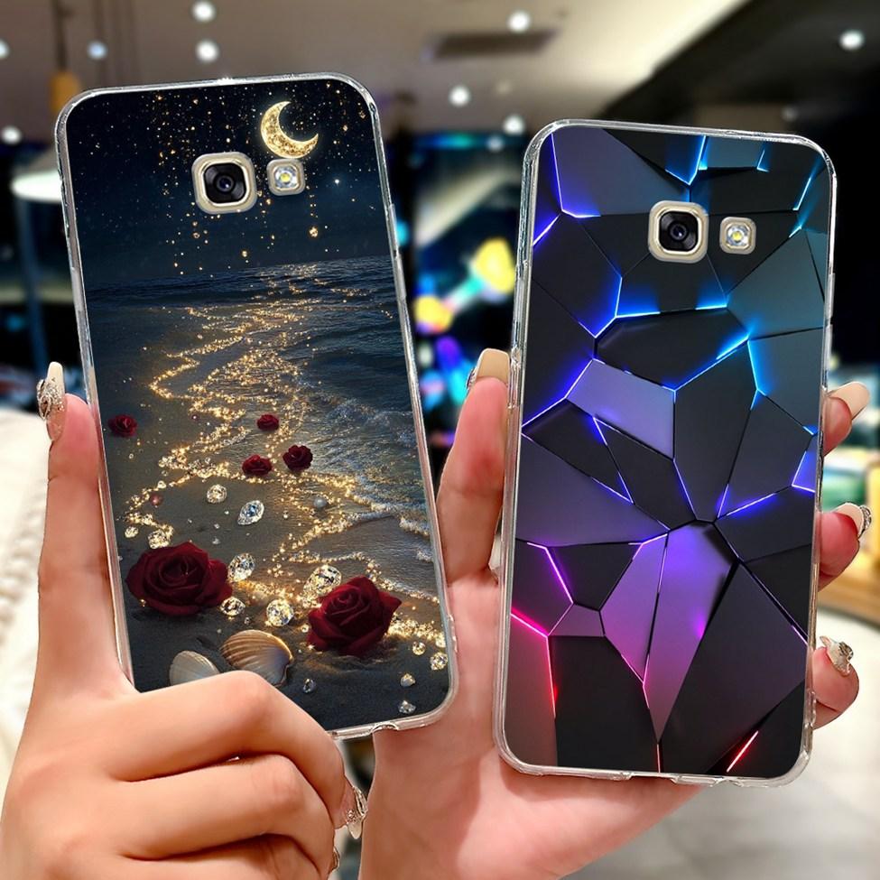 Clear For Samsung A5 2017 Case A520F Cute Cat Fashion Flower Funny Cool Painted Back Cover For Samsung Galaxy A5 2017 Phone Case